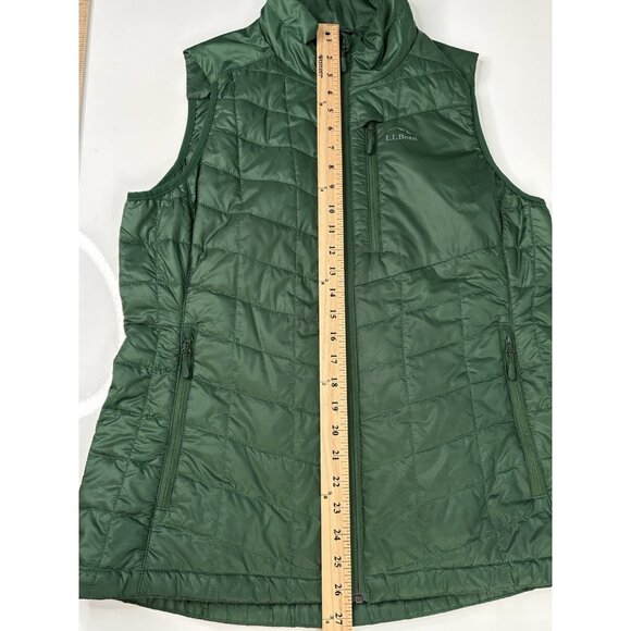 LL Bean Primaloft Packaway Puffer Vest Women’s Medium Reg Green Full Zip - Picture 9 of 14